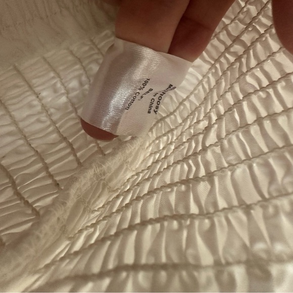 Choosy Women’s Optic White Wrap Stretchy Smocked Long Sleeve Blouse Sz XL NWT - Picture 10 of 11